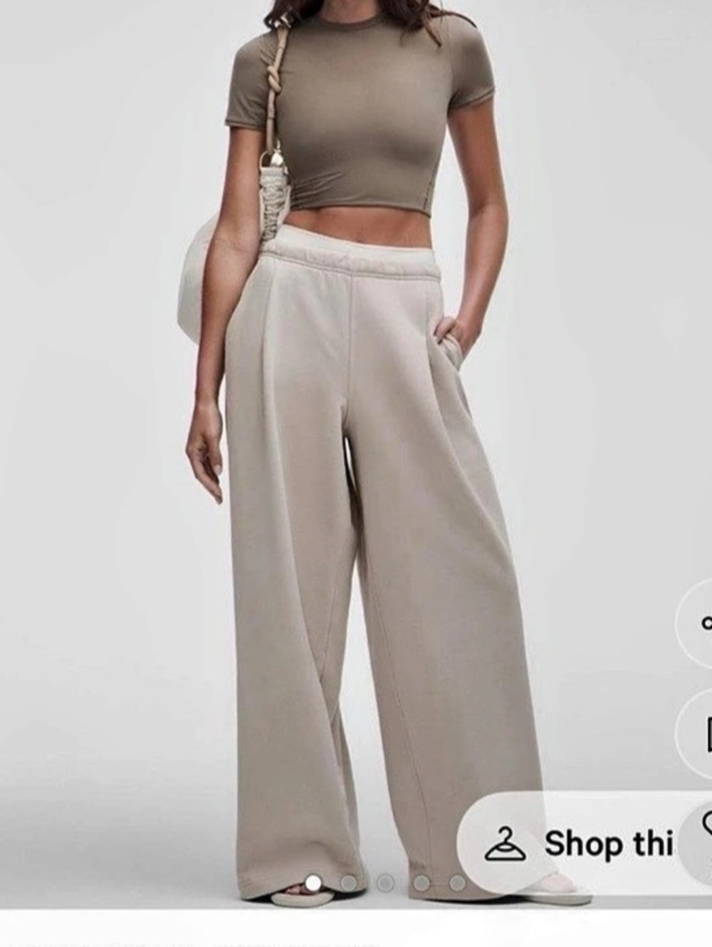 Lululemon French Terry High-Rise Pant *Full Length* Beige Size S- NWT